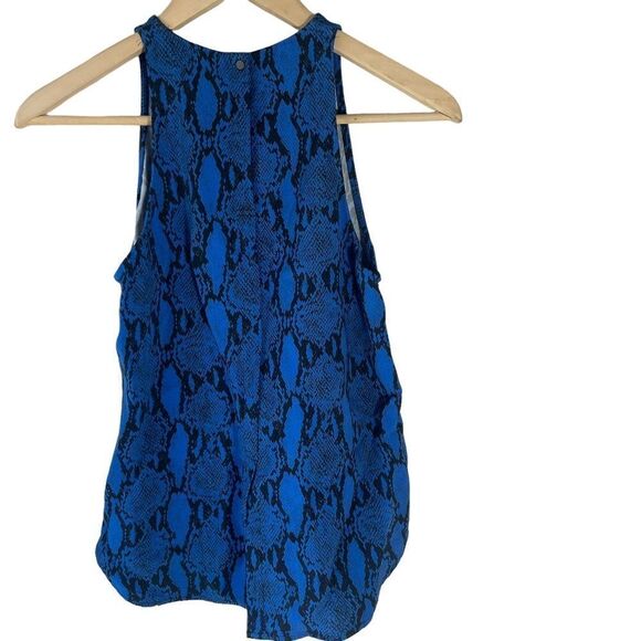 A.L.C.  Anise Black/Blue Python Snake Print Crepe Top Sz 2 - Picture 10 of 10